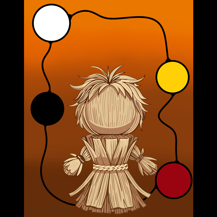 Corn Husk Doll - NDNArtober - Linda Estep - Floating Hawk