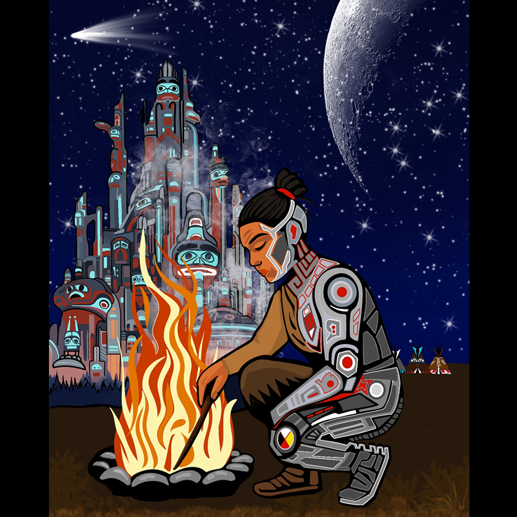 Indigenous Futurism - Linda Estep - Floating Hawk
